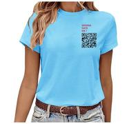 Camiseta de manga corta con cuello redondo y dos para disfraz de niña espacial, azul celeste, L