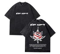 Camiseta de manga corta con cuello redondo y estampado de Eladío Carrión Don KBRN Album Merch, de algodón lavado, para mujer y hombre, ropa urbana, Negro, L