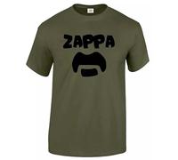 Camiseta de manga corta con diseño de calavera de punk, banda de rock, estilo irlandés, punk, rígido, de Frank Zappa, Camiseta verde militar con estampado negro, S
