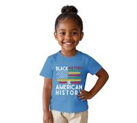 Camiseta de Manga Corta con diseño Inspirador para niñas y Ideal para Ocasiones Informales y celebración del de la Historia Negra (Blue, 10-11 Years)