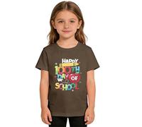 Camiseta de manga corta con estampado de animal para niñas con estampado de lobo para niñas (marrón, 12-13 años)