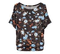 Camiseta de manga corta con estampado de serpiente para mujer, azul, M