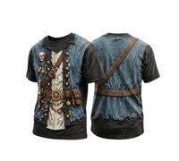 Camiseta de Manga Corta con Estampado gráfico 3D para Hombre, Ideal para Ha | Camiseta Termica Manga Larga Roja Hombre Dia Marcas Fitness Sudadera Burdeos Pijama 50 Elastano Pulpo Amigos Básicos