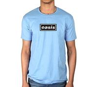 Camiseta de manga corta con logotipo de Oasis "Definitely Maybe" azul azul large