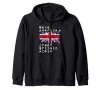 Camiseta de Manga Corta con Texto Make America Great Britain Again, Regalo Divertido para británicos. Sudadera con Capucha