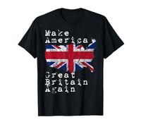 Camiseta de manga corta con texto "Make America Great Britain Again", regalo divertido para británicos. Camiseta