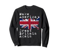 Camiseta de Manga Corta con Texto Make America Great Britain Again, Regalo Divertido para británicos. Sudadera