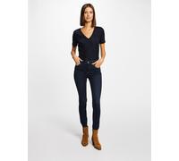 Camiseta de manga corta, cuello de pico Mujer Talla L. Color Azul