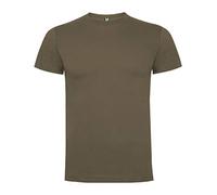 Camiseta de Manga Corta, Cuello Redondo de 4 Capas y Cubre Costuras Reforzado en Cuello y Hombros. (M, Nogal)