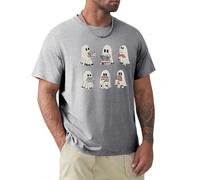 Camiseta de manga corta de algodón con cuello redondo para hombre de bibliotecario de Halloween, Estilo gris, XXL