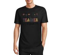 Camiseta de manga corta de algodón con cuello redondo para maestros de primer grado, regalo para profesor, Estilo negro, 5XL