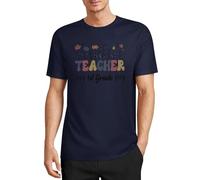 Camiseta de manga corta de algodón con cuello redondo para maestros de primer grado, regalo para profesor, Estilo azul marino, 3XL
