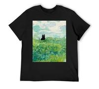 Camiseta de manga corta de algodón con estampado de pintores posimpresionistas Van Gogh, diseño único para iniciar conversaciones, Negro, XXL