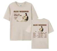 Camiseta De Manga Corta De Algodón De Verano De Las Mujeres De Los Hombres Al-ex Cantante WA-RR-en Tour Mercancía Cuello Redondo Suave Camiseta Unisex (Khaki,M)