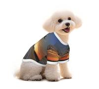 Camiseta de manga corta de algodón suave con estampado de aeropuerto para chihuahuas, cachorros de taza de té y razas de perros pequeños, traje elástico para gatos