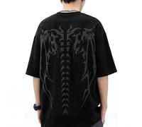 Camiseta de Manga Corta de Hombre de Talla Grande Unisex Suelta de Color sólido Camiseta de Calle con Cuello Redondo Camiseta de algodón Holgada de Media Manga