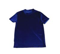 Camiseta de manga corta de terciopelo para hombre, estilo hip hop, ropa de calle, camisetas de terciopelo, azul real, M