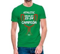 Camiseta de Manga Corta del Athletic Campeón de la Copa del Rey 2023-2024 (12- Camiseta Talla M)(Verde Manga Corta)
