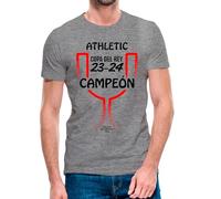 Camiseta de Manga Corta del Athletic Campeón de la Copa del Rey 2023-2024 (13- Camiseta Talla L)(Gris vigoré Manga Corta)
