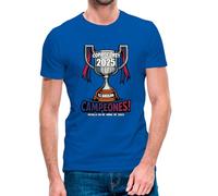 Camiseta de Manga Corta del Barcelona Campeón de la Copa del Rey 2024-2025 Estilo cómic (15- Camiseta Talla XXL)(Azul Manga Corta)