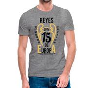 Camiseta de Manga Corta del Madrid - Reyes de Europa - Campeones de la Champions (11- Camiseta Talla S)(Gris vigoré Manga Corta)