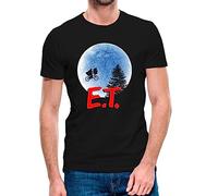 Camiseta de Manga Corta ET el Extraterrestre (12- Camiseta Talla M)(Negra Manga Corta)