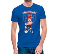 Camiseta de Manga Corta Goku del Athletic de Bilbao Campeón de la Copa del Rey 2023-2024 (14- Camiseta Talla XL)(Azul Manga Corta)