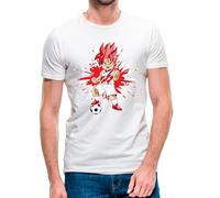 Camiseta de Manga Corta Goku Rayo Vallecano 25-26 (12- Camiseta Talla M)(Blanca Manga Corta)