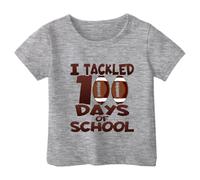 Camiseta de manga corta holgada con cuello redondo y estampado informal a la moda para niño y niña Danza Del Vientre Top (Grey, 6-7 Years)
