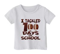 Camiseta de manga corta holgada con cuello redondo y estampado informal a la moda para niño y niña Danza Del Vientre Top (White, 12-13 Years)