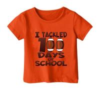 Camiseta de manga corta holgada con cuello redondo y estampado informal a la moda para niño y niña Danza Del Vientre Top (Orange, 8-9 Years)