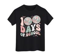 Camiseta de Manga Corta Holgada con Cuello Redondo y Estampado Informal a la Moda para niño y niña Tope Puerta Cuerda (Black, 8-9 Years)