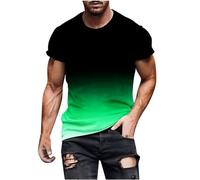 Camiseta de Manga Corta Hombre 2024 Estampado Degradado Moda Camisa Original Verano Casual T-Shirt Cuello Redondo Fiesta Basic Deportivos Tops tee Talla Grande Slim Fit
