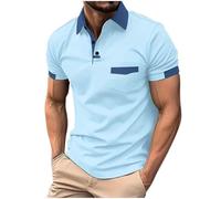 Camiseta de Manga Corta Hombre 2024 Polo Camisa Casual Color sólido Slim fit Cuello en V Botones Moda Original Deportivos Fitness Gym T-Shirt Camisa Slim Fit Fiesta Tops tee Talla Grande