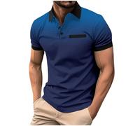 Camiseta de Manga Corta Hombre 2024 Polo Camisa Casual Color sólido Slim fit Cuello en V Botones Moda Original Deportivos Fitness Gym T-Shirt Camisa Slim Fit Fiesta Tops tee Talla Grande