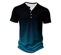 Camiseta de Manga Corta Hombre 2024 Polo Camisa Casual Degradado Slim fit Cuello Redondo Botones Moda Original Deportivos Fitness Gym T-Shirt Camisa Slim Fit Fiesta Tops tee Talla Grande