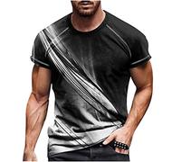 Camiseta de Manga Corta Hombre 3D Estampado Moda Camisa Verano Casual Cuello Redondo T-Shirt Fiesta Basic Algodón Deportivos Jogging Gym Tops Cómodo Slim Fit tee Talla Grande 2025