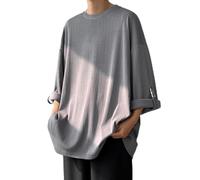 Camiseta de Manga Corta Hombre Color sólido Moda Camisa Casual Verano Oversize Cuello Redondo Deportivos Jogging Tshirt Original Fiesta Basic Gym Tops Cómodo Suelto tee Talla Grande 2025