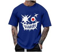 Camiseta de Manga Corta Hombre Estampado Divertido Moda Camisa Verano Cuello Redondo Deportivos Jogging Casual T-Shirt Original Fiesta Trend Algodón Gym Tops Suelto Cómodo tee Talla Grande