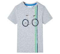 Camiseta de Manga Corta Infantil Top Ropa para Niños Diseño Bicicleta Gris 140