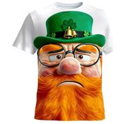 Camiseta de manga corta para el Día de San Patricio, diseño gráfico verde irlandés para las celebraciones de los santos., Blanco, 3XL
