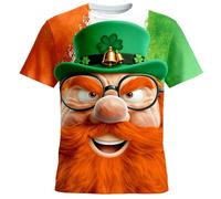 Camiseta de manga corta para el Día de San Patricio, diseño gráfico verde irlandés para las celebraciones de los santos., verde, XL