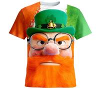 Camiseta de manga corta para el Día de San Patricio, diseño gráfico verde irlandés para las celebraciones de los santos., verde, M