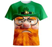 Camiseta de manga corta para el Día de San Patricio, diseño gráfico verde irlandés para las celebraciones de los santos., verde, S