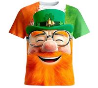 Camiseta de manga corta para el Día de San Patricio, diseño gráfico verde irlandés para las celebraciones de los santos., verde, XL