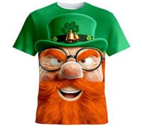 Camiseta de manga corta para el Día de San Patricio, diseño gráfico verde irlandés para las celebraciones de los santos., verde, M