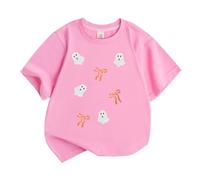 Camiseta de manga corta para Halloween, informal, básica, para niños pequeños y jóvenes, Rosa., 3-4 años