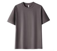 Camiseta de manga corta para hombre, ajuste holgado, para uso casual, deportes, fitness y actividades de calle, longitud regular, cuello redondo, color sólido (3XL, gris oscuro)