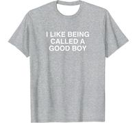 Camiseta de manga corta para hombre, camiseta de ocio con estampado I Like Being Called A Good Boy Cómoda camiseta básica de verano con declaración divertida camiseta informal, Estilo#z03 Gris, L