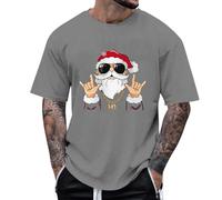 Camiseta de manga corta para hombre, camiseta deportiva con diseño festivo de Papá Noel, parte superior suave para vacaciones, fiestas, ideas de regalo, camisetas divertidas para hombres, disfraz de